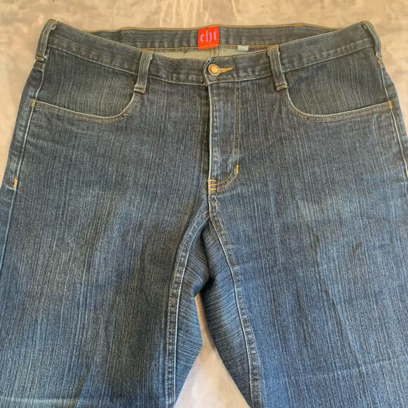 Chi Jeans SF Women's 12 (3)‎ Denim Dark Denim Straight Leg Diamond Crotch (0365) - Picture 4 of 13